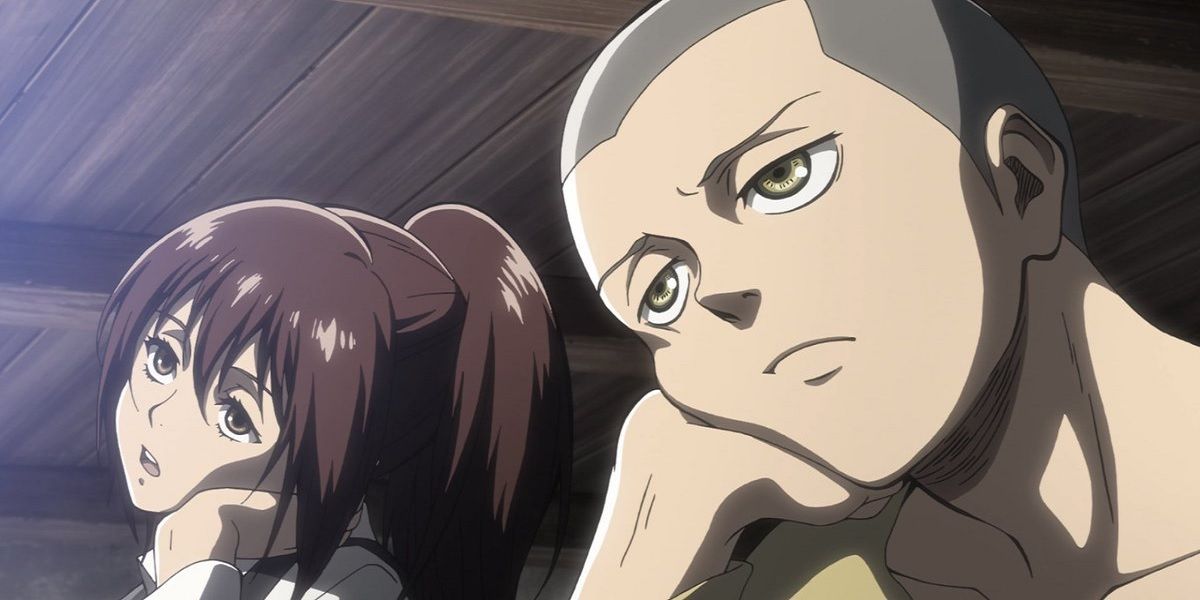 Sasha and Connie looking bored in Attack on Titan.