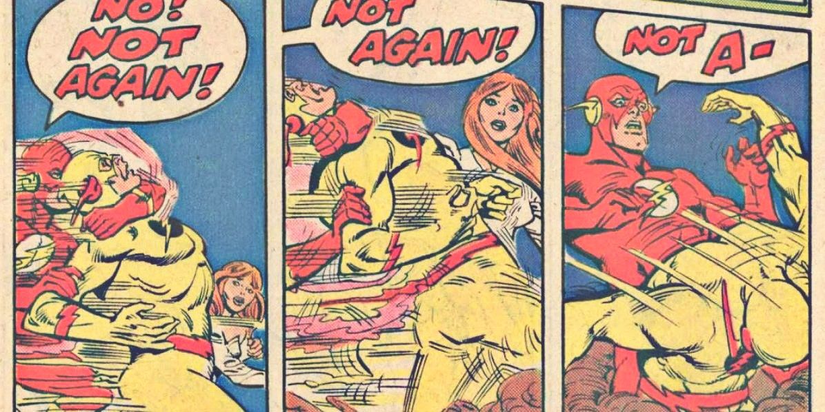 Barry accidentally kills Reverse Flash in The Flash 324 by DC Comics