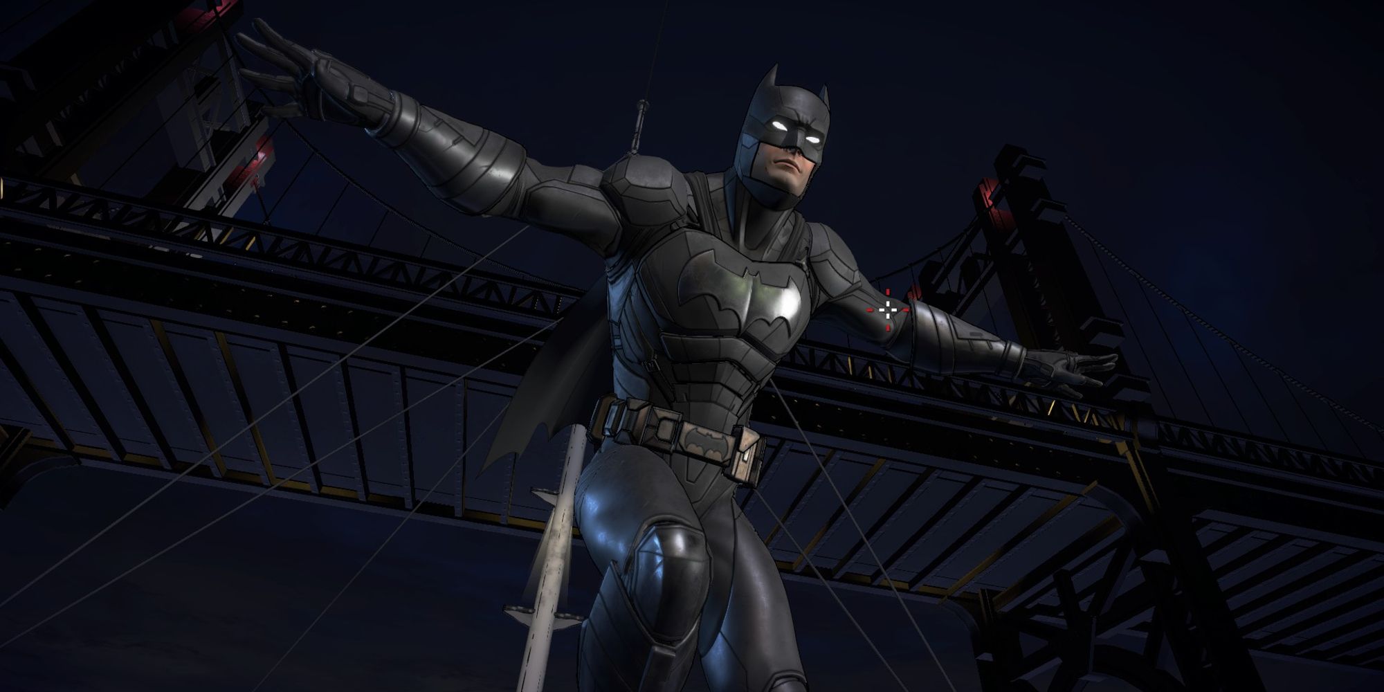 Batman dropping from the bridge in Batman The Telltale Series The Enemy Within