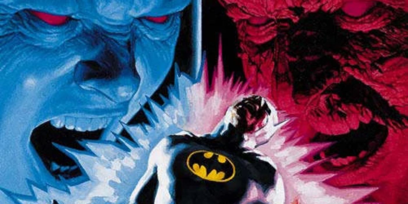 Batman at the mercy of both Mr. Freeze and Clayface.