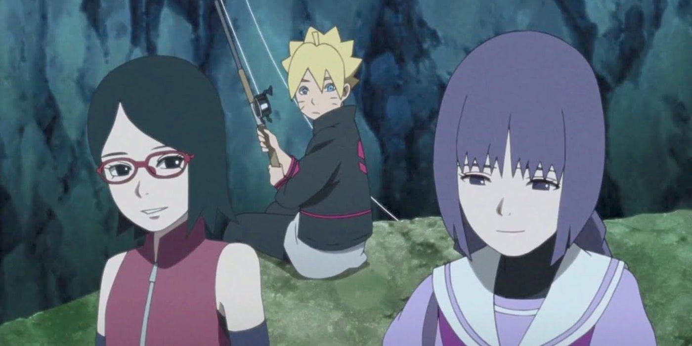 Boruto in Sarada and Sumire in a love triangle in Boruto: Naruto Next Generations