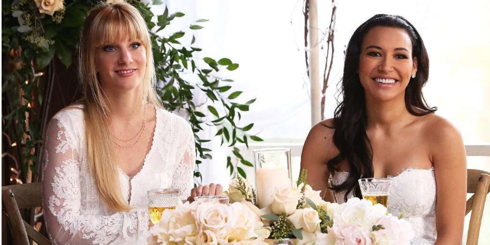 Brittany and Santana in Glee on their wedding