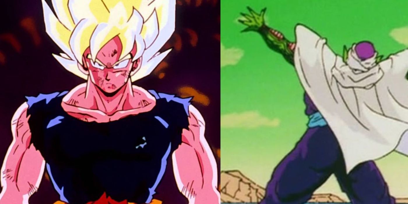 A split image of Goku and Piccolo in Dragon Ball Z.