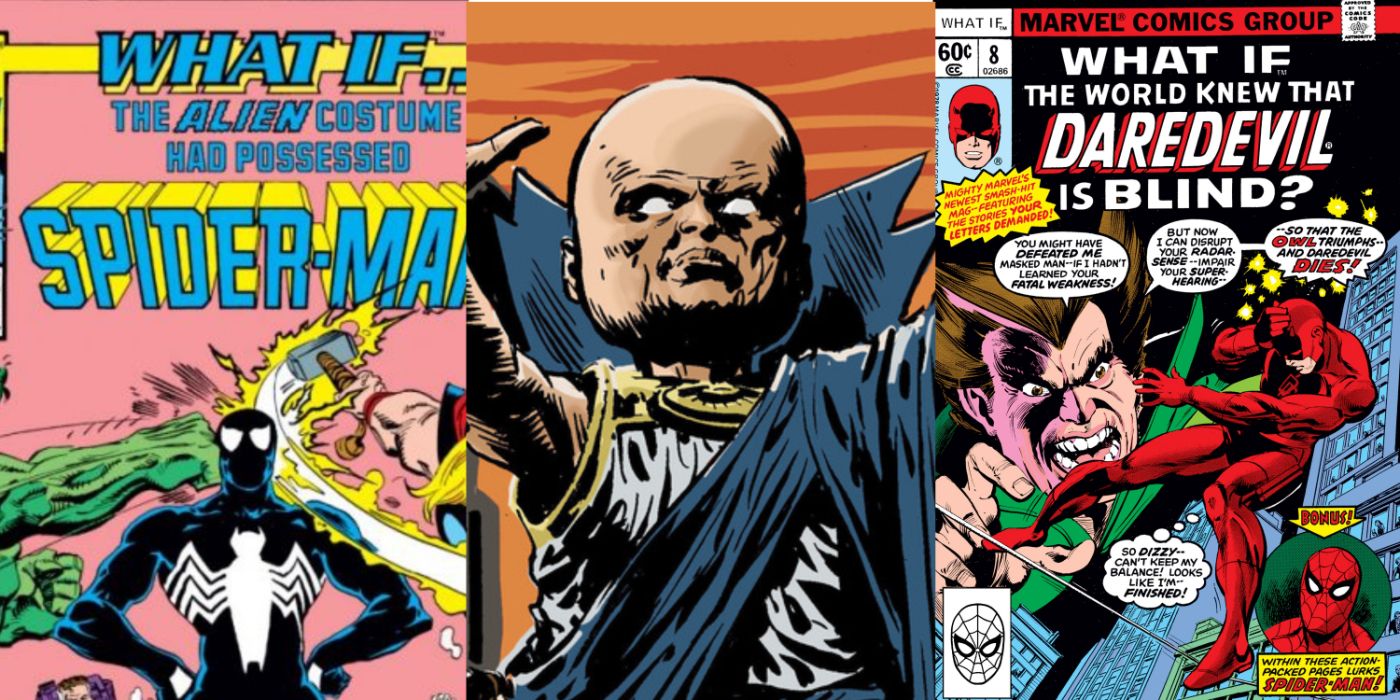 Marvel What If? Comics starring Black Suit Spider-Man, Uatu The Watcher, and Daredevil