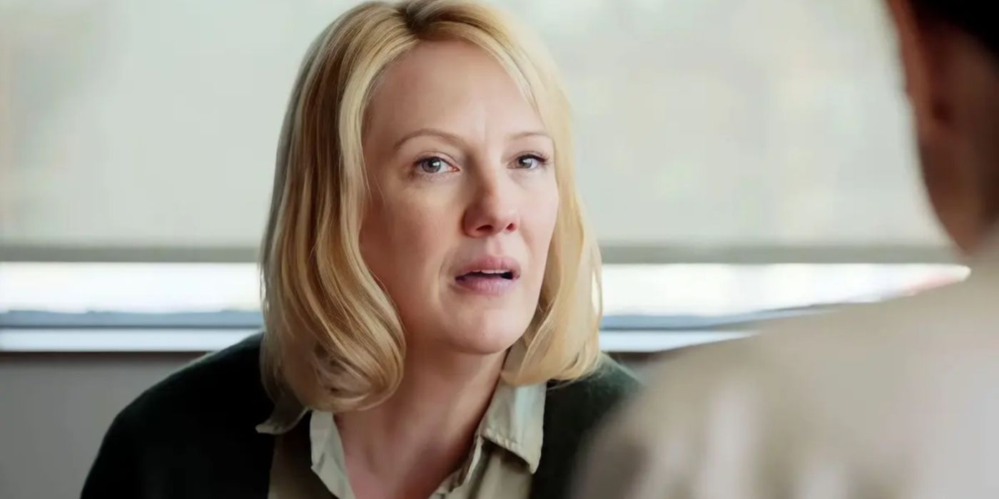 Cindy Hermann looks shocked on Chicago Fire