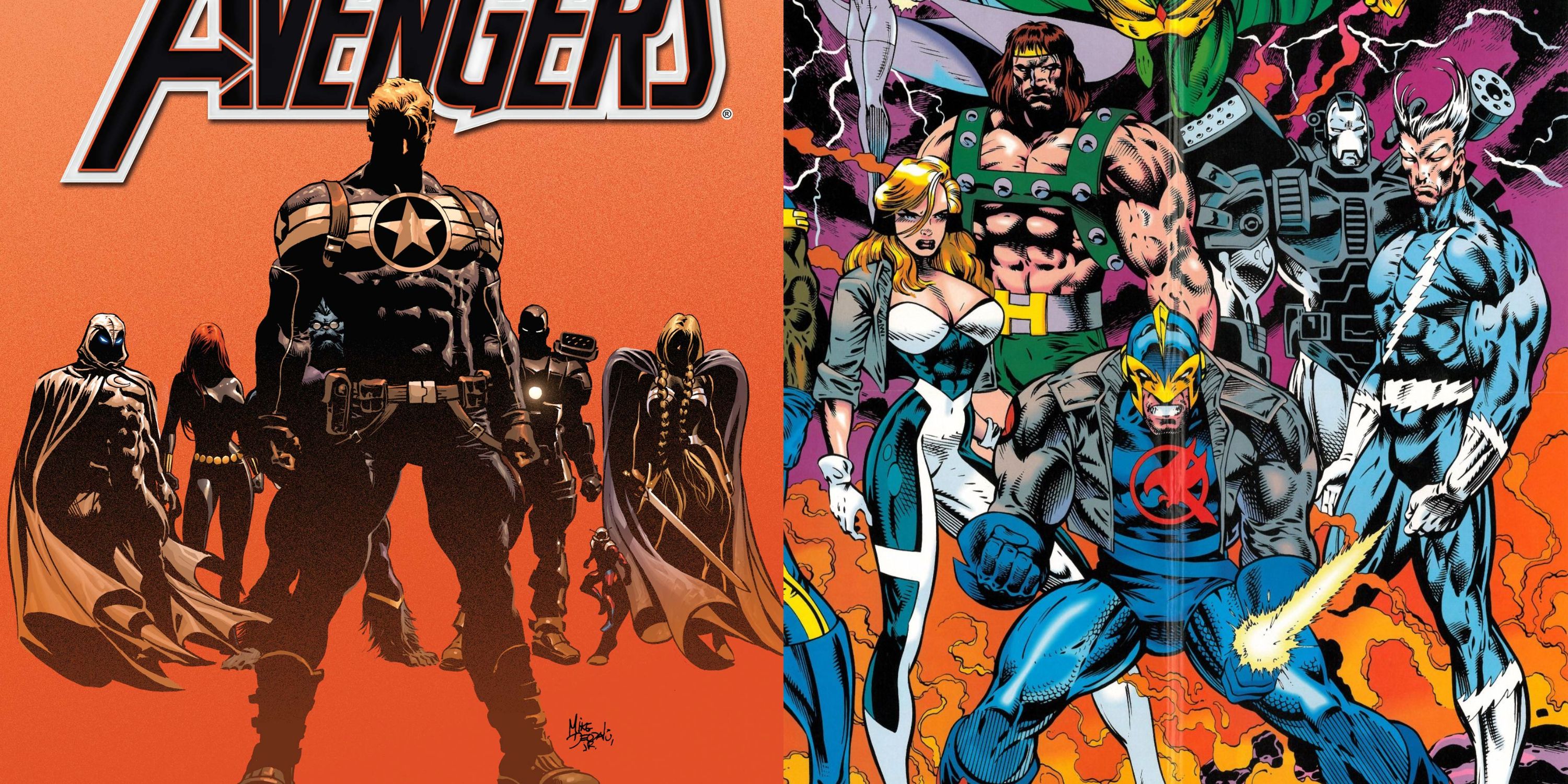 split image of The Secret Avengers and the Avenges in Bloodties comic