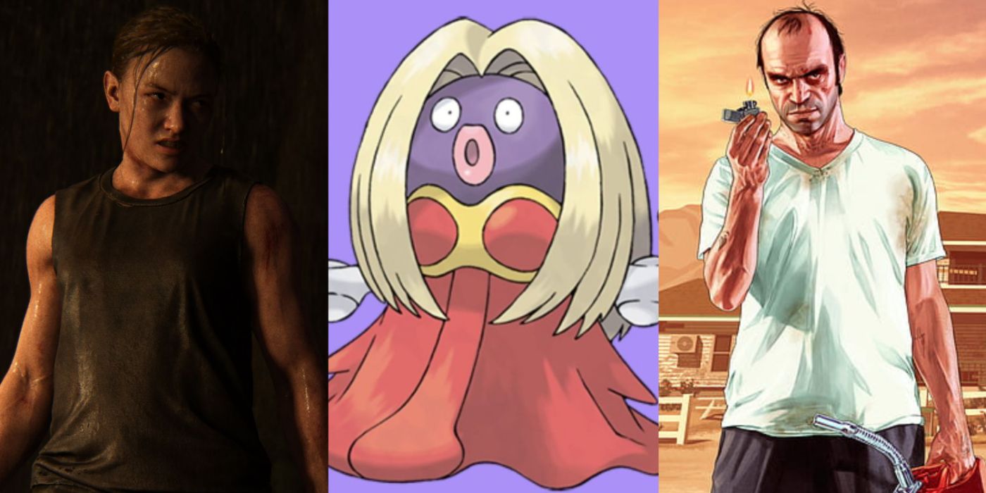 Abby from The Last Of Us Part II, Jynx from Pokemon, Trevor Phillips from Grand Theft Auto V