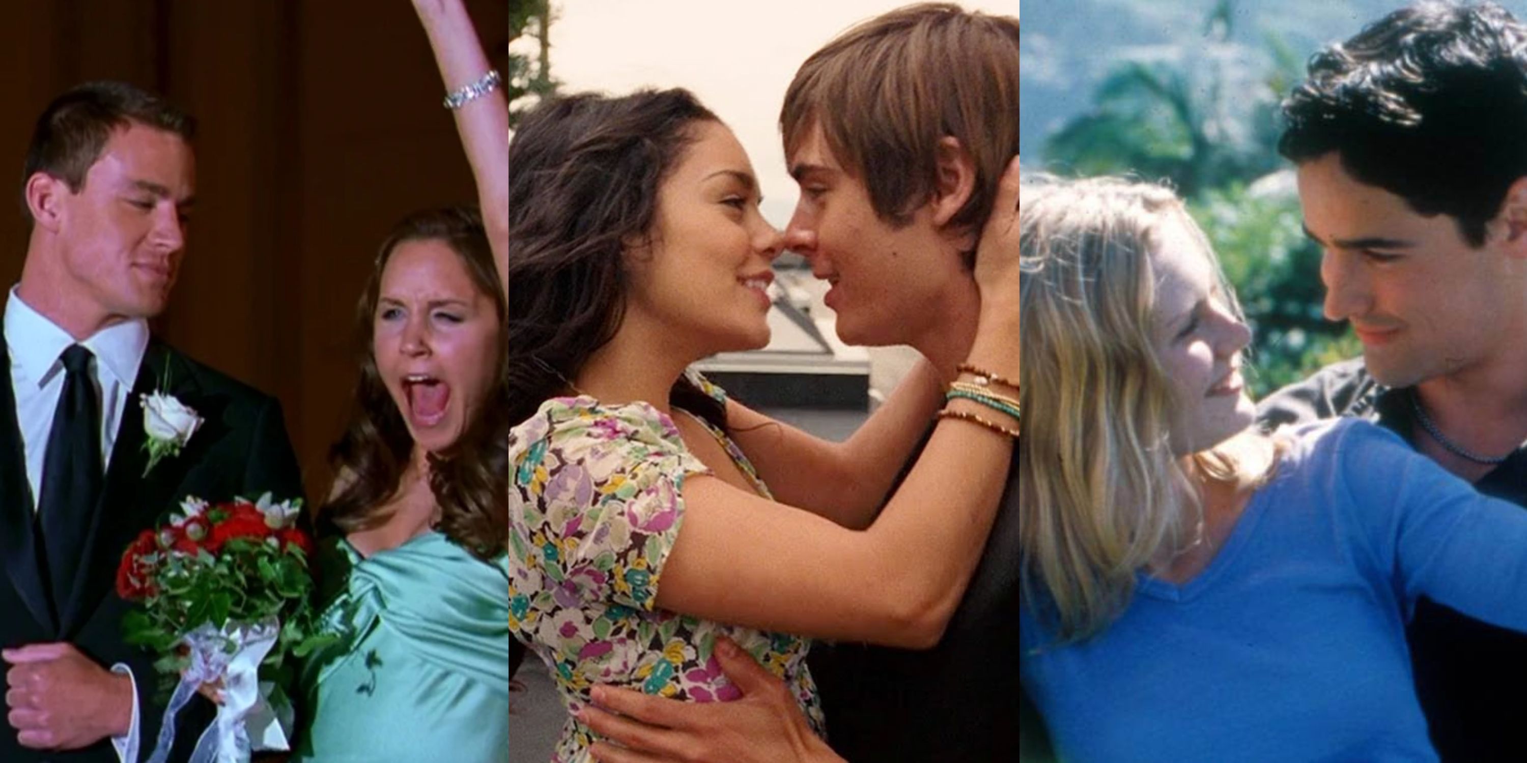 Split image of Duke looking at a cheering Viola, Gabriella and Tory embracing, and Torrance and Cliff looking at each other