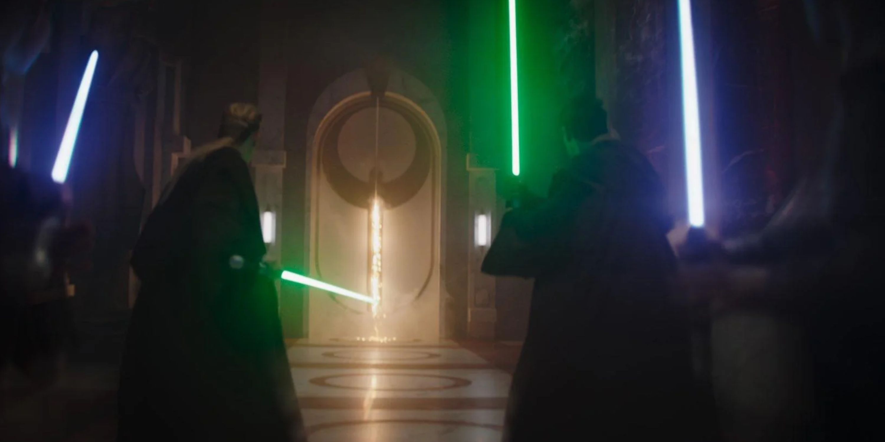 The Jedi Temple during Order 66 from Star Wars The Mandalorian Season 3 Episode 4 The Foundling
