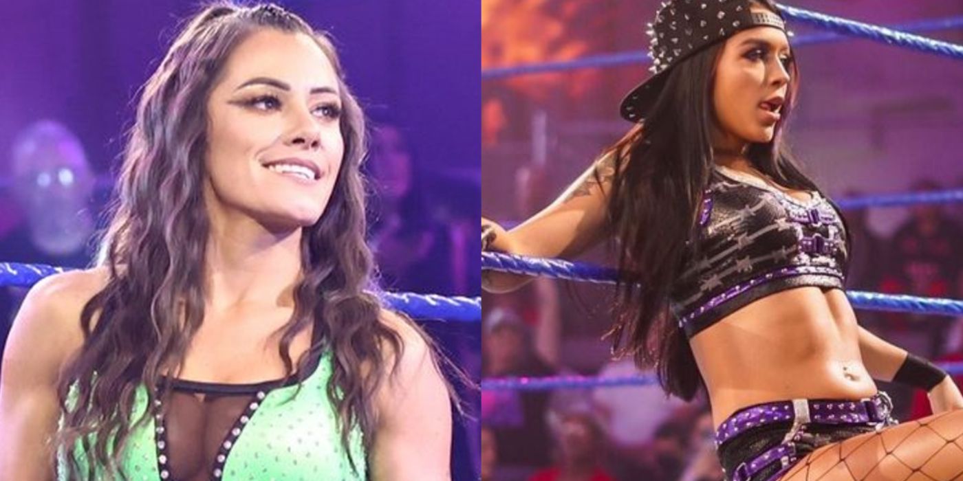 Split Image Katana Chance and Cora Jade in WWE Ring