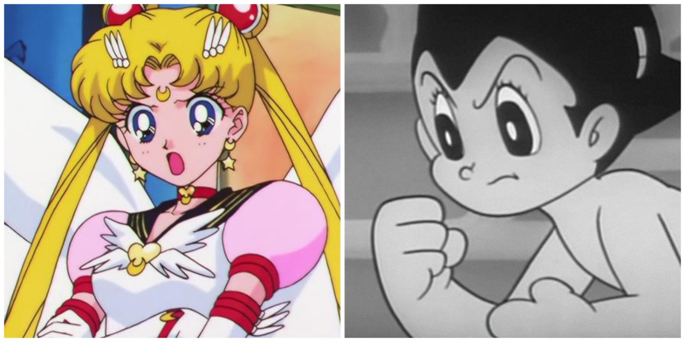 Split image of Sailor Moon and Astro Boy.