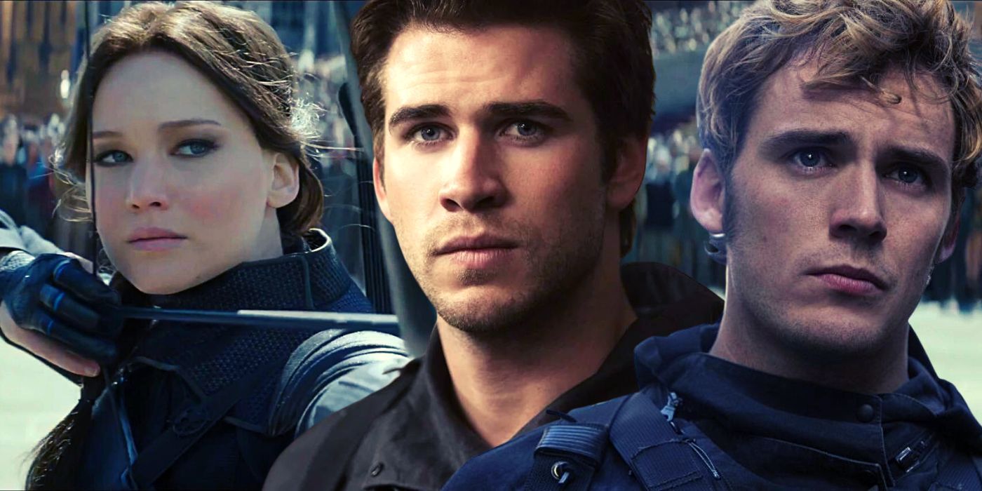 Collage of Katniss, Gale, and Finnick in The Hunger Games