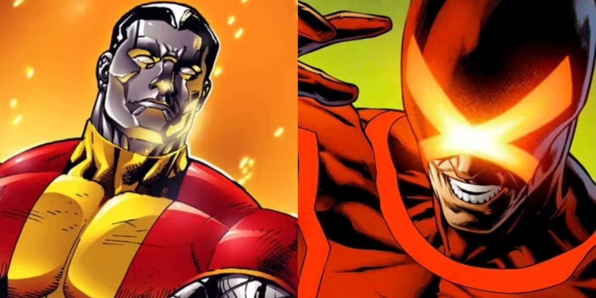 A split image of X-Men Colossus & Cyclops in Marvel Comics