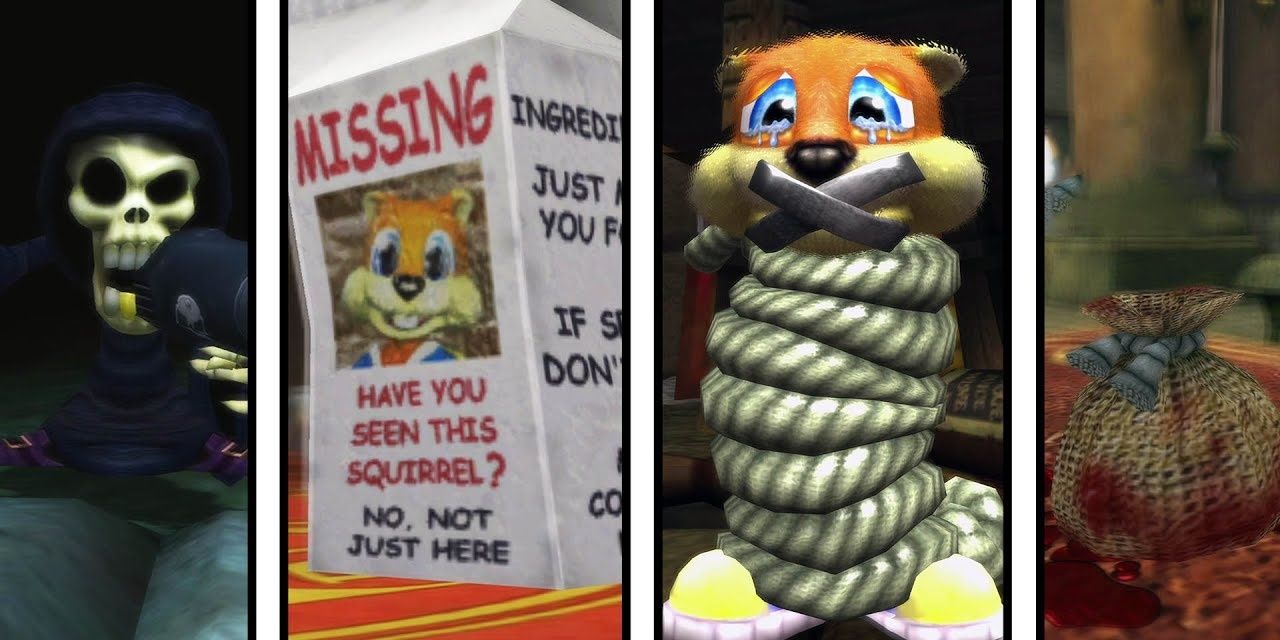 The many ways Conker can meet his end.