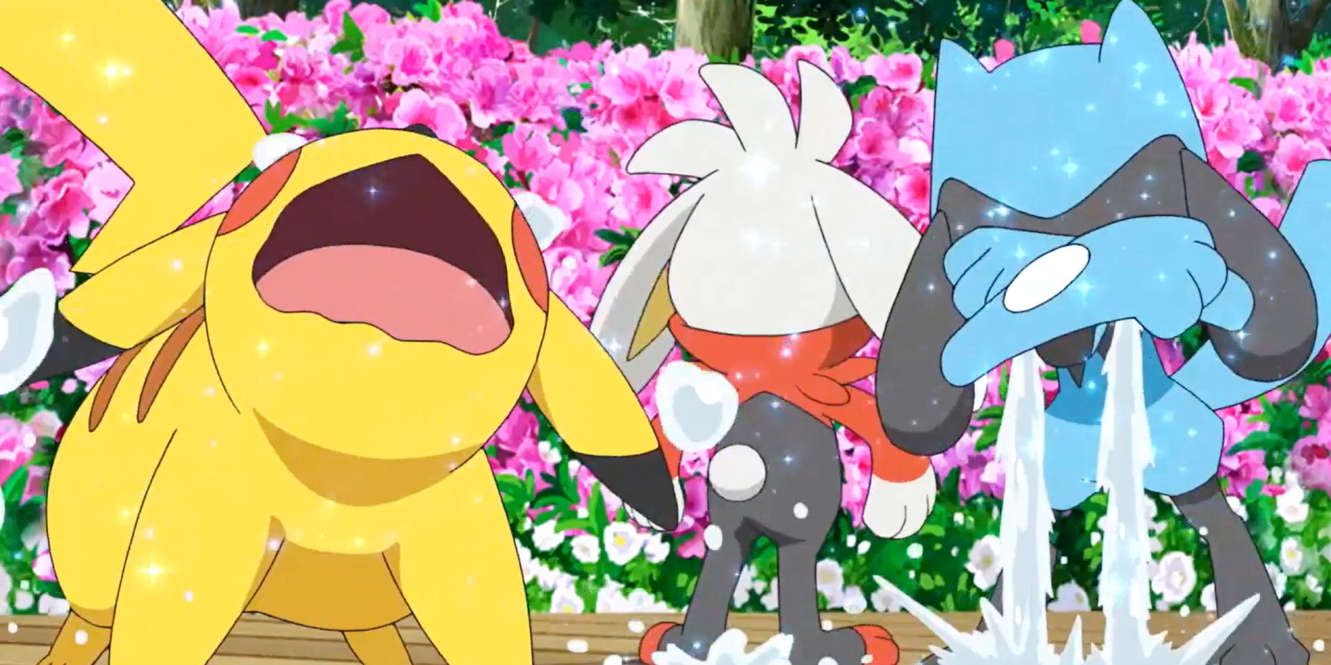 Crying pikachu and pokemon