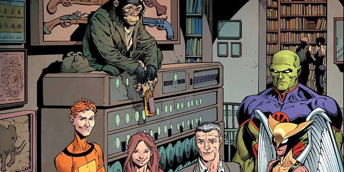 Detective Chimp alongside several other DC Comics detectives within the Guild of Detection. 