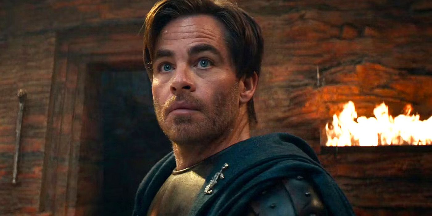 Chris Pine looking concerned as Edgin in Dungeons & Dragons: Honor Among Thieves.