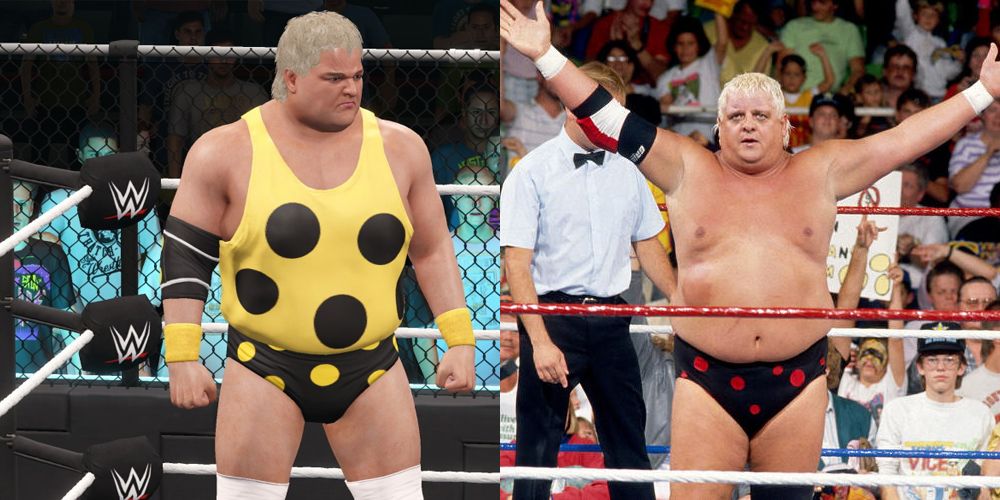 Dusty Rhodes no jogo da WWE e no ringue