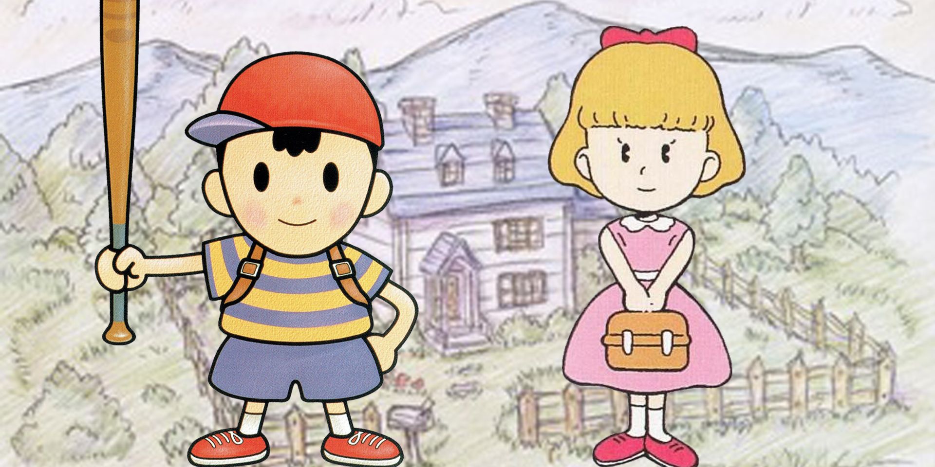 Ness and Paula team up in Earthbound
