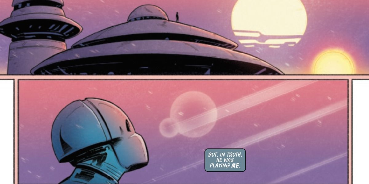 Eightyem contemplates his life while watching Tatooine's setting suns in Star Wars: Return of the Jedi - Jabba's Palace #1.