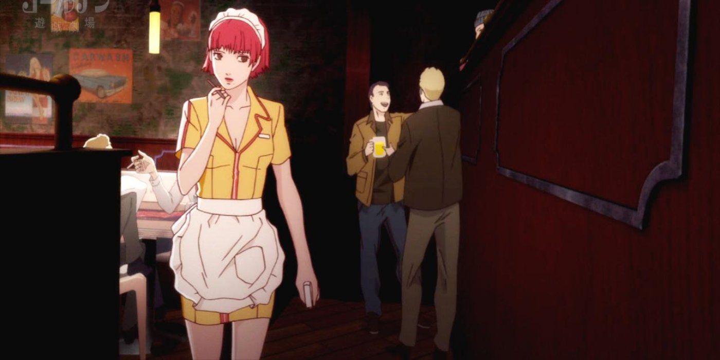 Erica trabalhando no café em Catherine