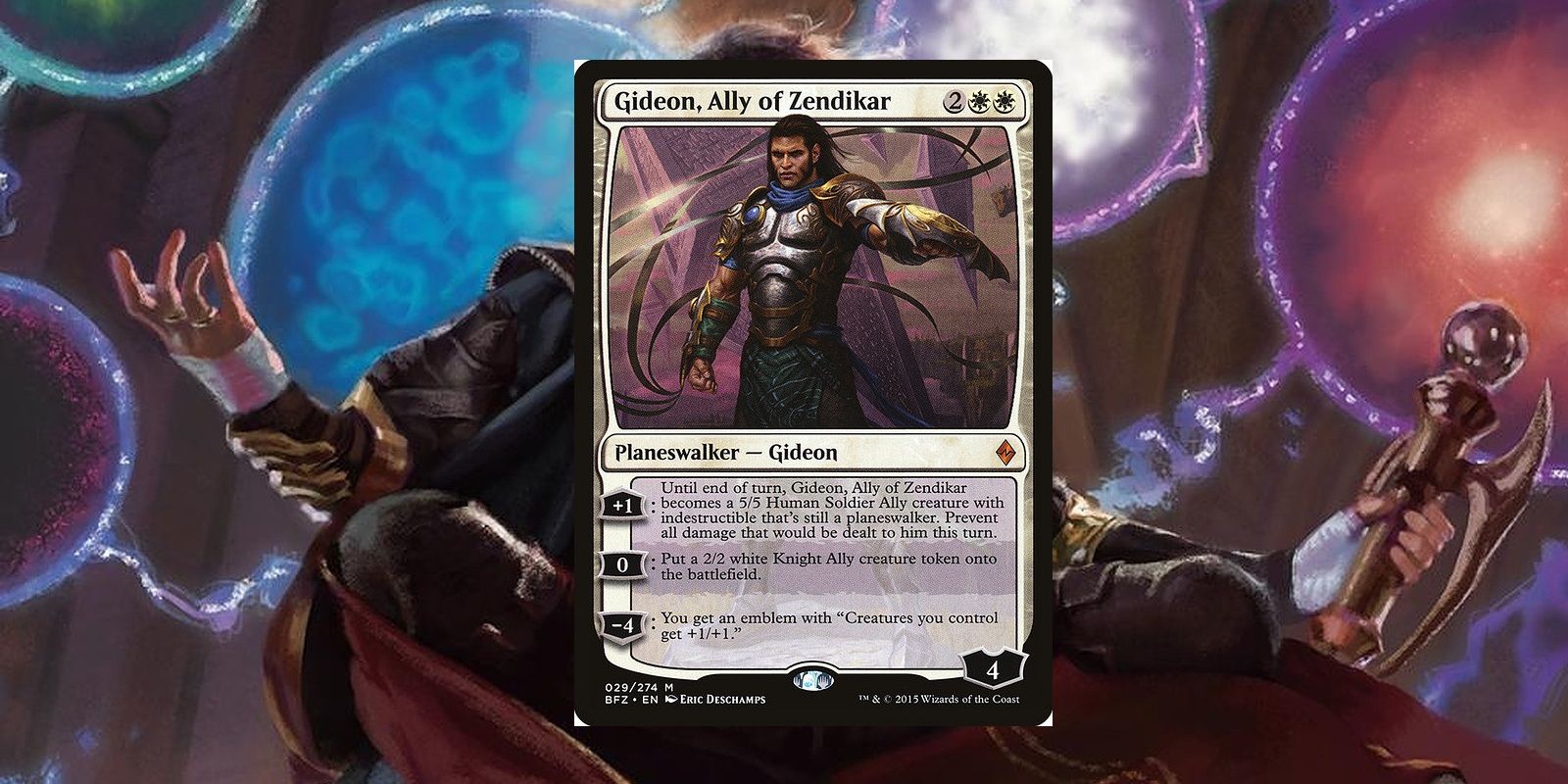 Gideon, cartão Aliado de Zendikar MTG.
