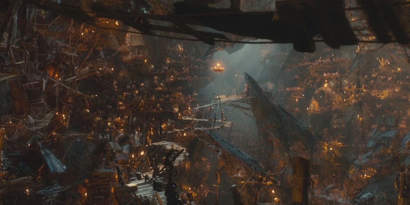 A extensa cidade dos Duendes de O Hobbit: Uma Jornada Inesperada.