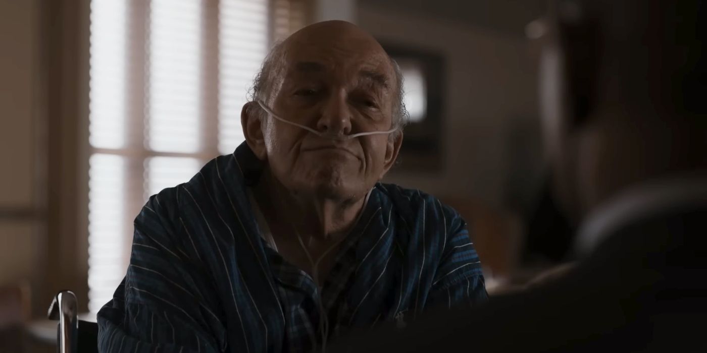 Hector Salamanca shaking Gus Fring's hand in Better Call Saul.