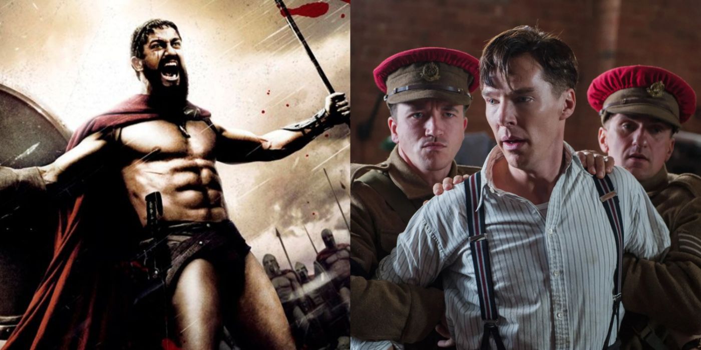 Split image showing scenes from 300 and The Imitation Game