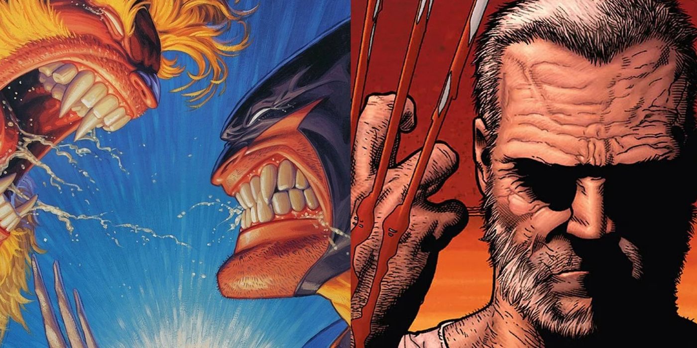 Sabertooth and Wolverine face off, and Old Man Logan extends his bloody adamantium claws in Marvel Comics