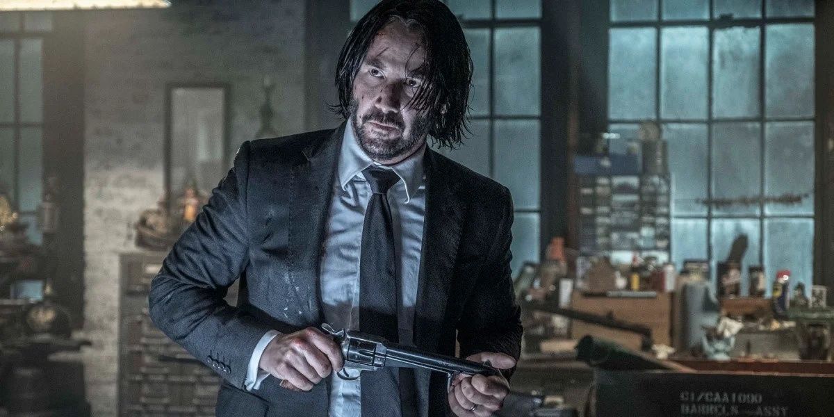 John Wick assembles a revolver in Parabellum