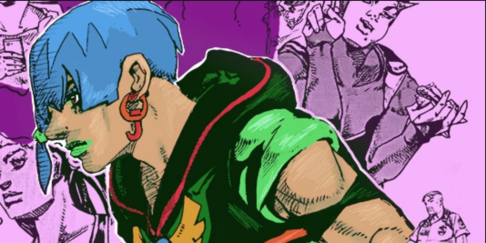 Jodio Joestar from The JOJOLands with side-characters in the background