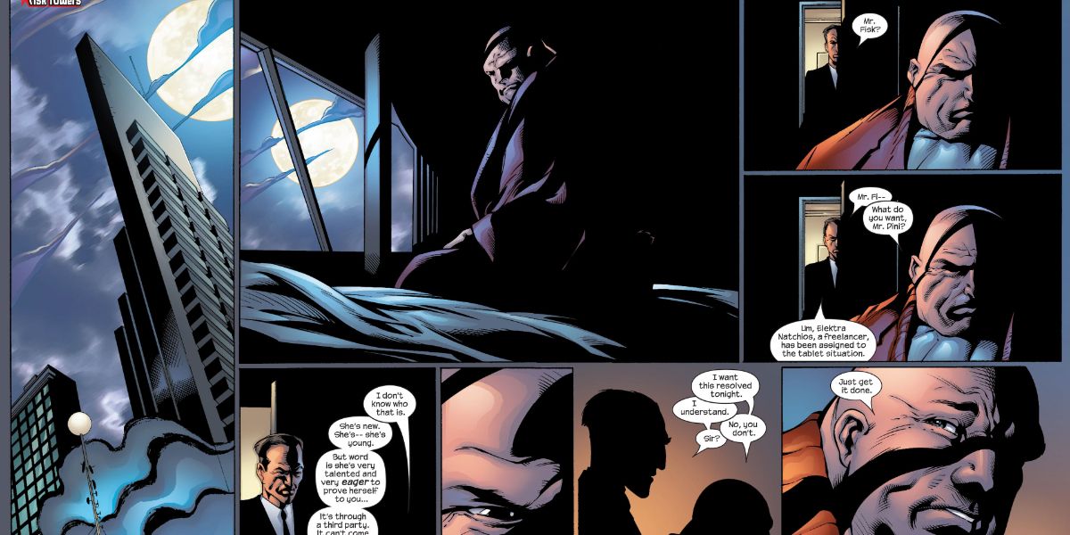Kingpin watching over his wife from Ultimate Spider-Man #52.