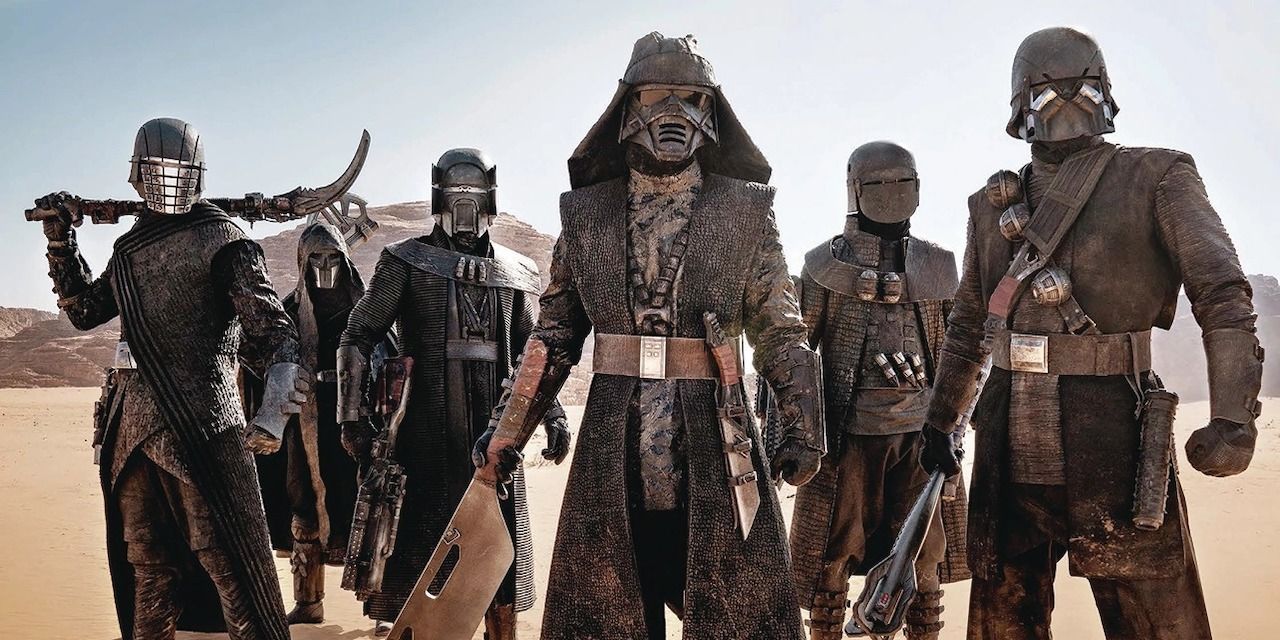 The Knights of Ren standing in a desert in Star Wars The Rise of Skywalker