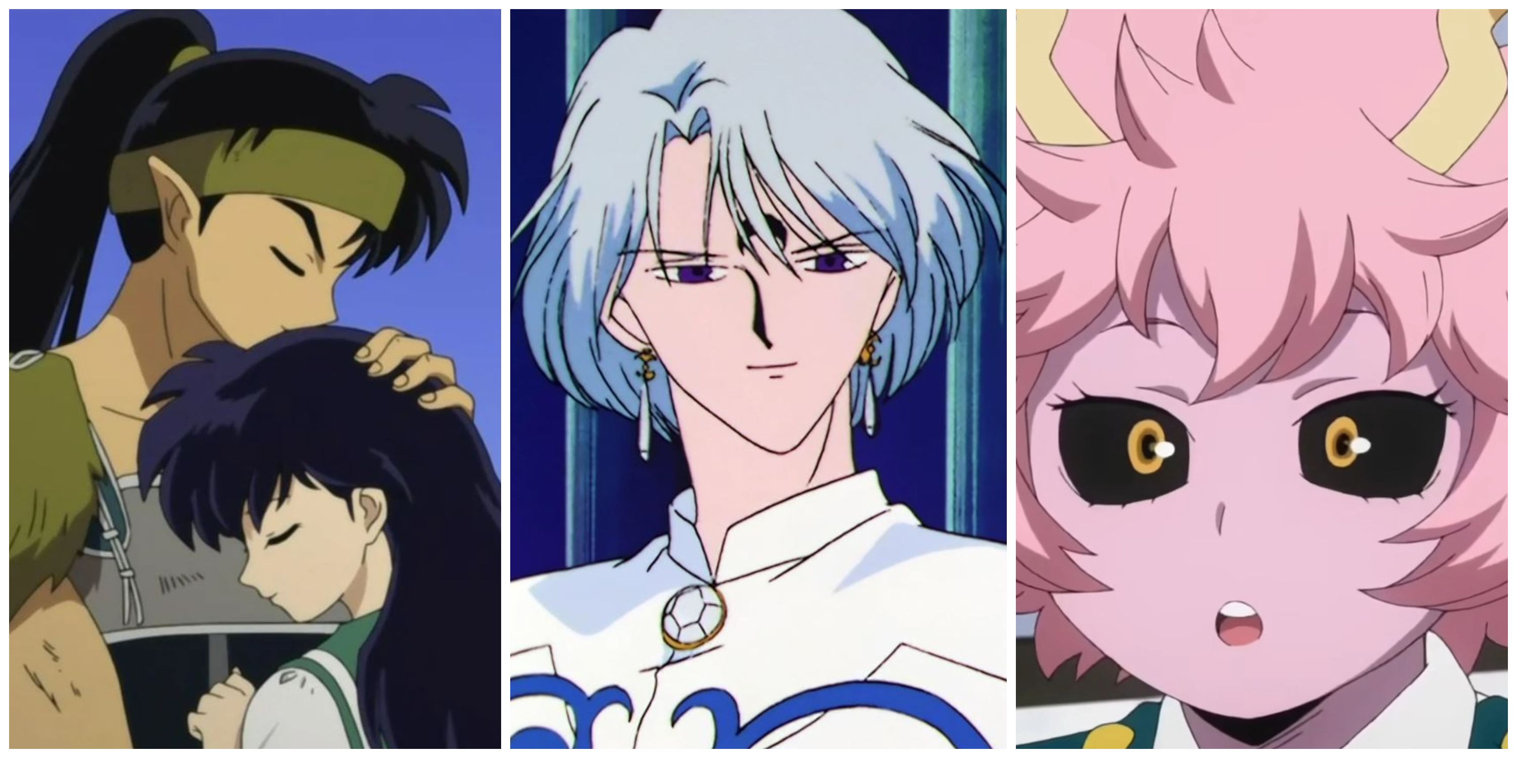 Koga and Kagome from InuYasha, Prince Demande from Sailor Moon, and Mina from My Hero Academia.