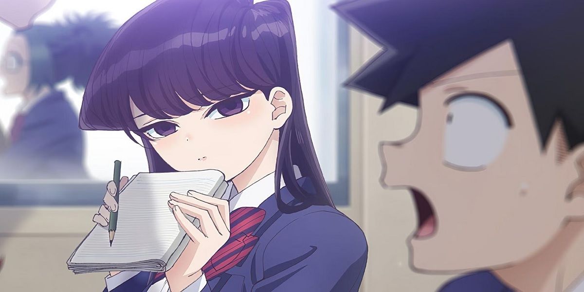Komi and Tadano looking shocked at school in Komi Can't Communicate