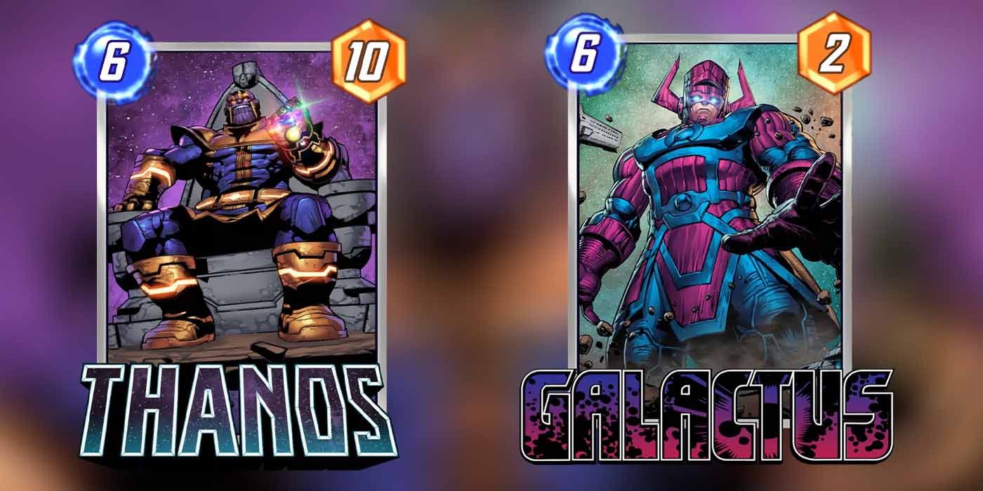 Marvel Snap cards Thanos and Galactus
