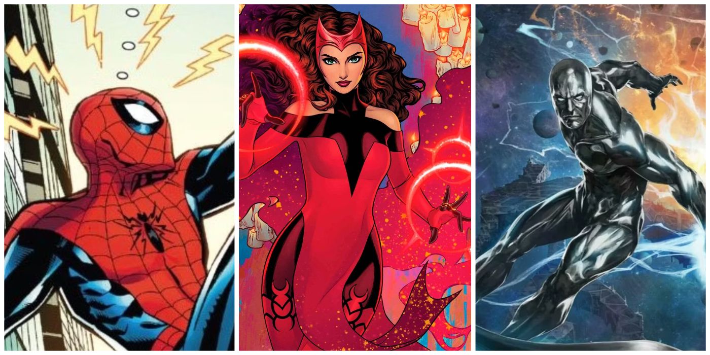 Spider-Man, the Scarlet Witch, the Silver Surfer