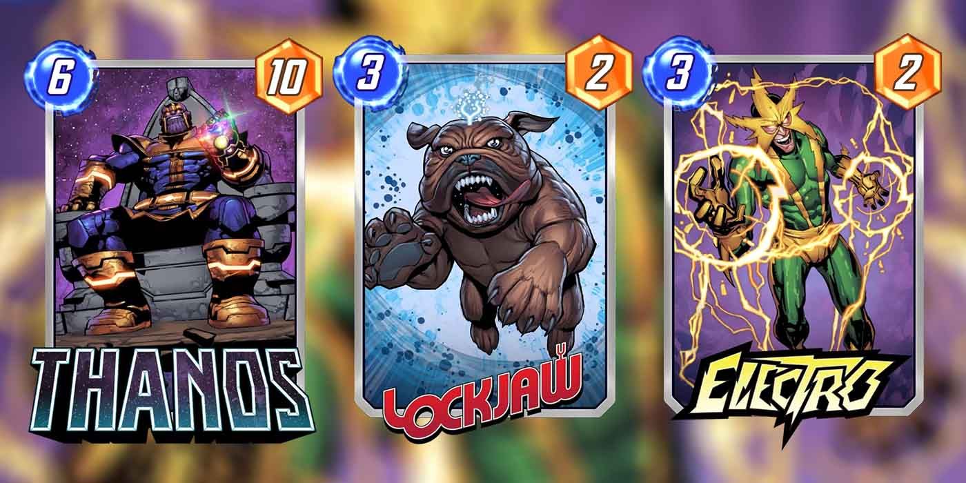 Marvel Snap Thanos Lockjaw e Electro Cards