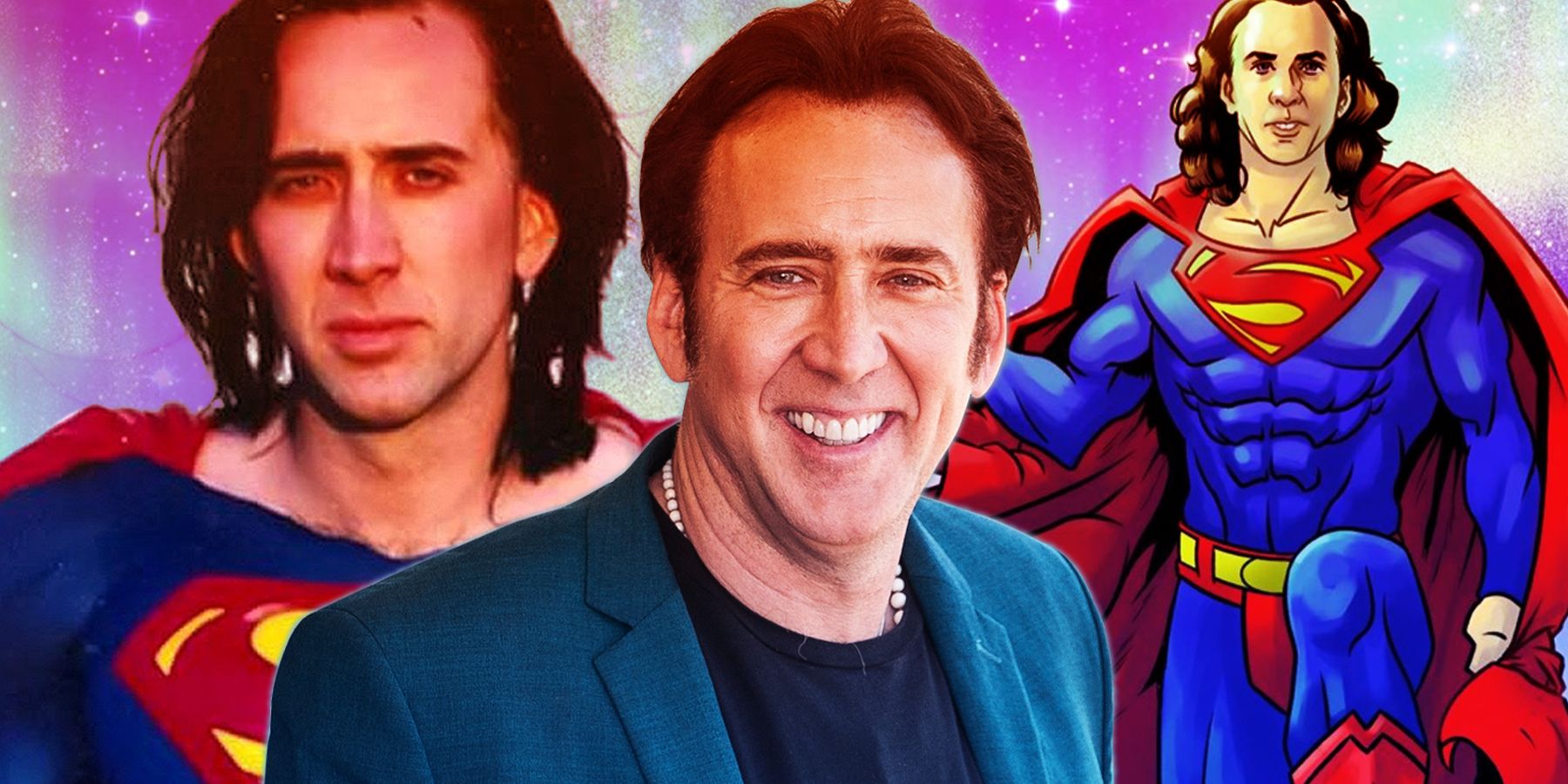 Nic Cage centering images of himself as Superman 