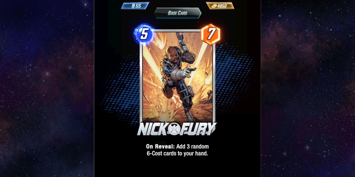 Efeito de carta de Nick Fury no Marvel Snap