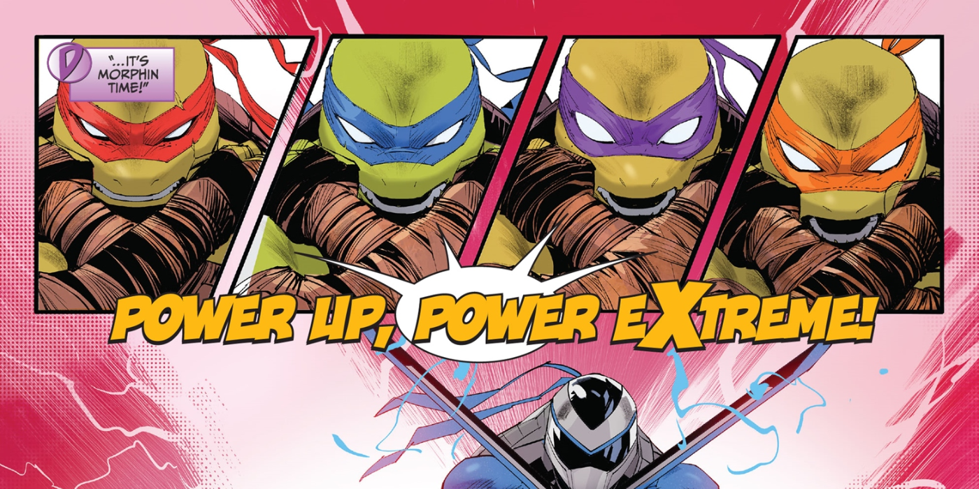 The Teenage Mutant Ninja Turtles morph into Power Rangers