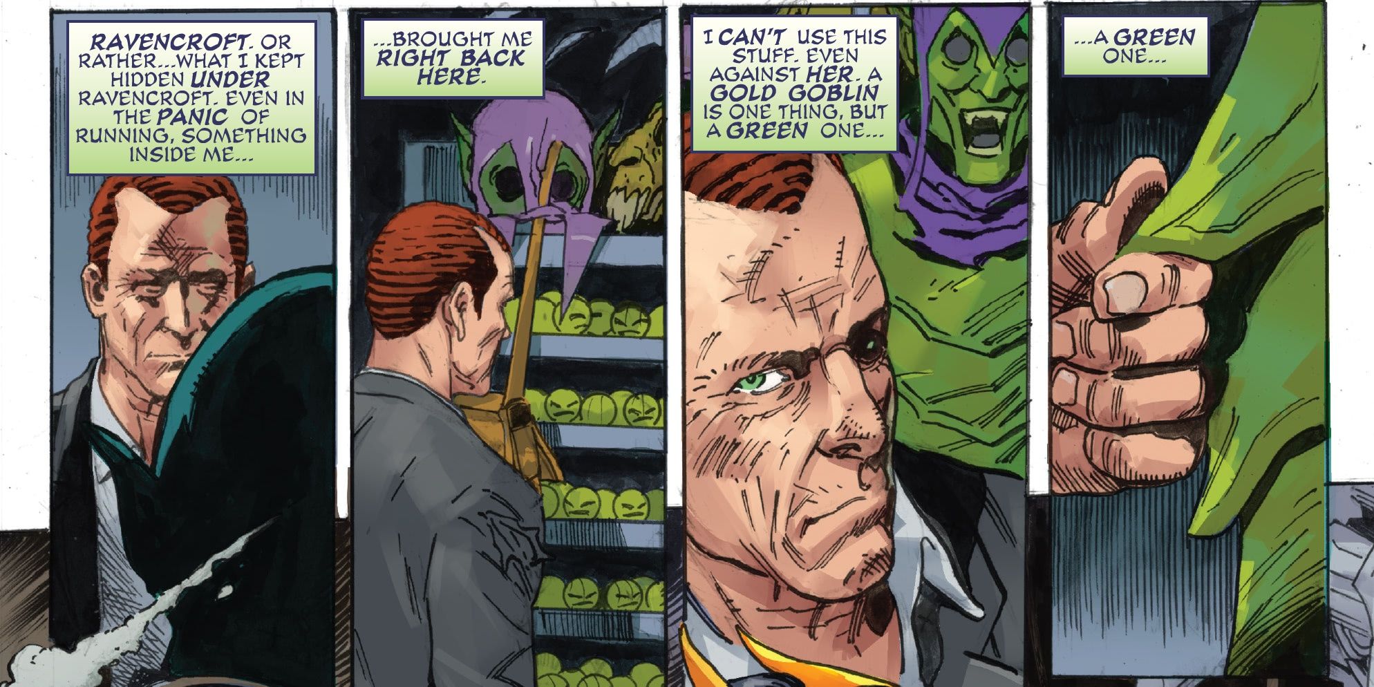 Norman Osborn is tempted by his Green Goblin suit in Gold Goblin #5 in Marvel Comics
