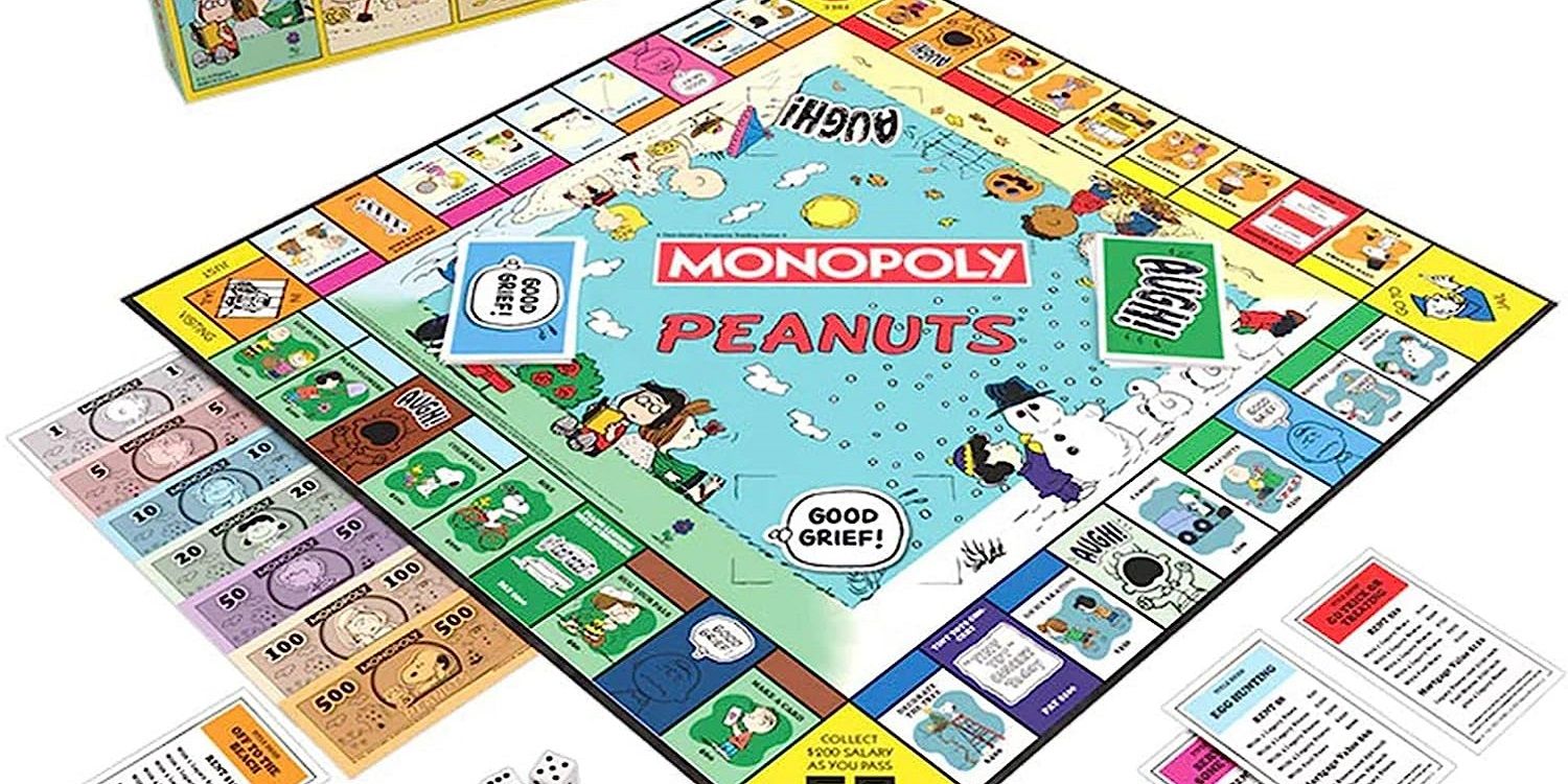 Jogo de tabuleiro Peanuts Monopoly apresentado.