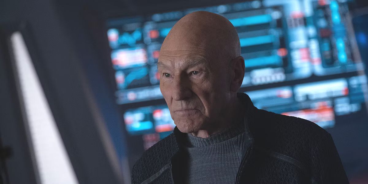 Jean-Luc Picard (played by Sir Patrick Stewart) glares on the USS Titan