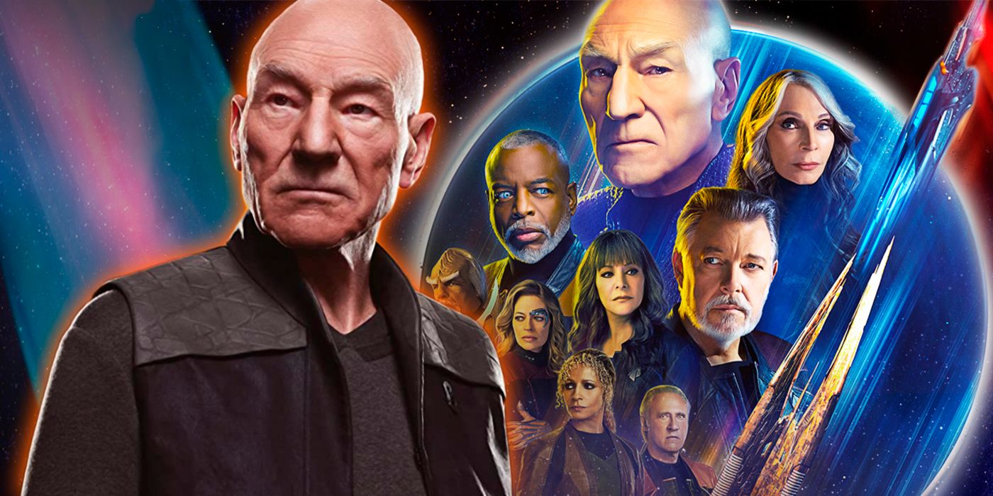 Star Trek's Captain Jean-Luc Picard with old Next Generation friends.