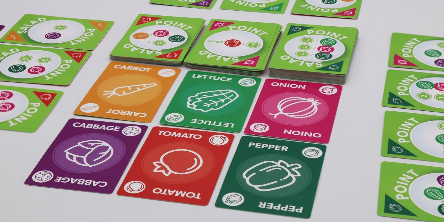 Um layout de cartão do Point Salad Card Game.