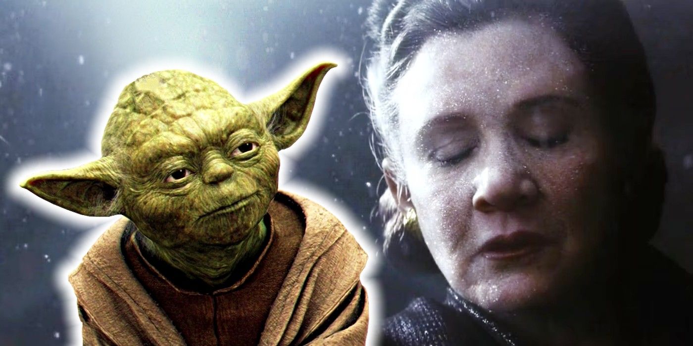 Princess Leia in The Last Jedi and Yoda Header
