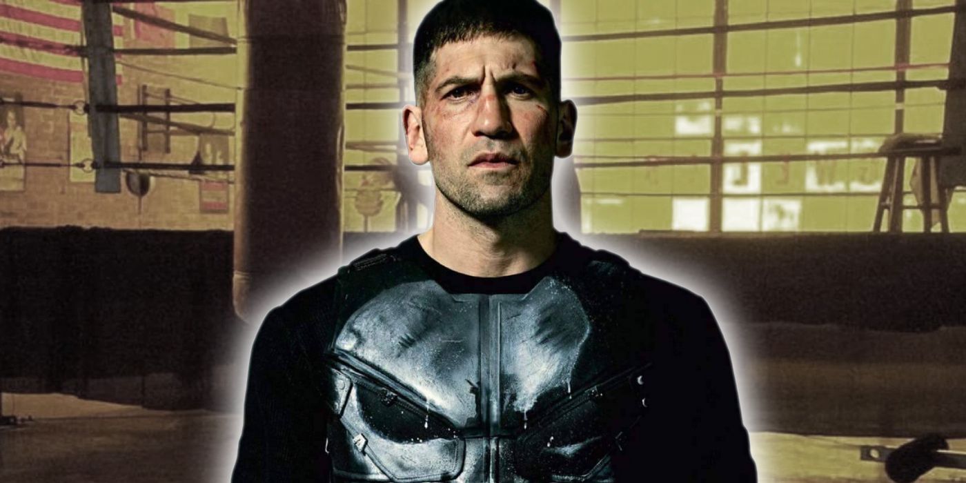 Jon Bernthal's Punisher with Fogwell's Gym from Daredevil in the background