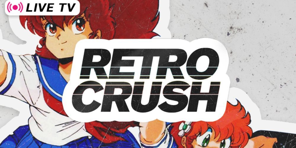 RetroCrush logo advertising the anime streaming service's live TV feature.